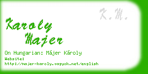 karoly majer business card