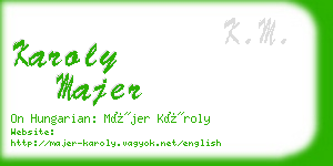 karoly majer business card